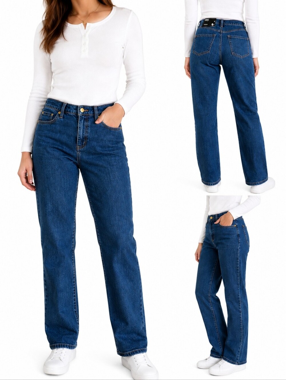 INC Women's Size 4 High Rise Straight Leg Jeans Medium Wash New With Tags
